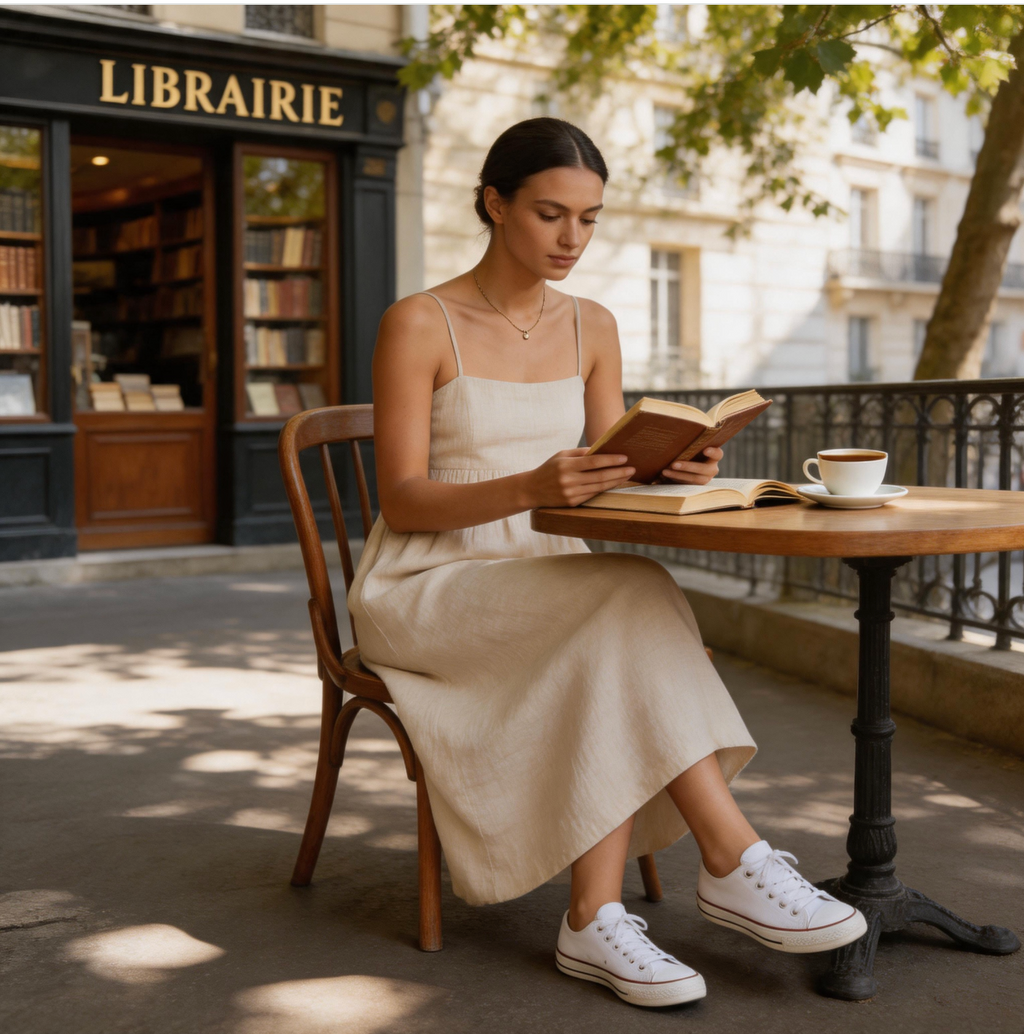 Linen Spaghetti Strap Midi Dress – Effortless Summer Elegance