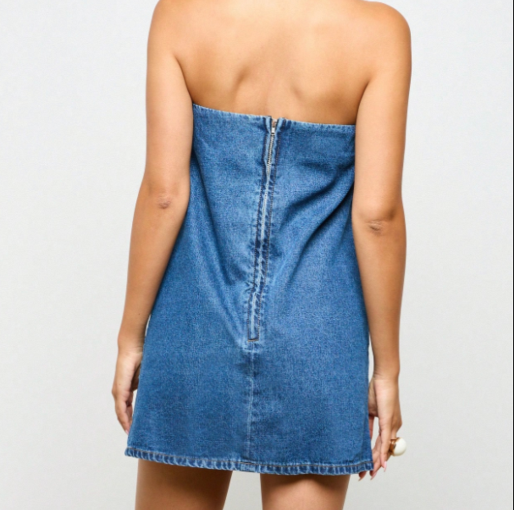 Women’s Cotton Denim Dress – Casual Chic Button-Front Denim Dress