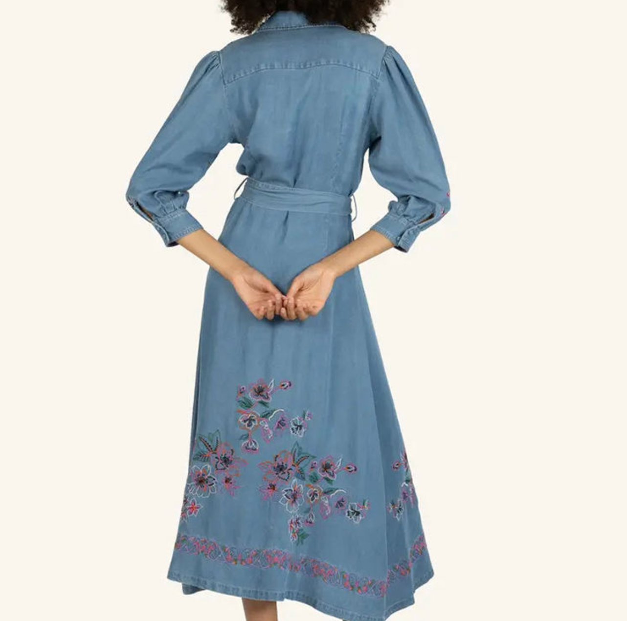 Women’s Lyocell V-Neck Dress – Elegant 3/4 Sleeve Casual Dress