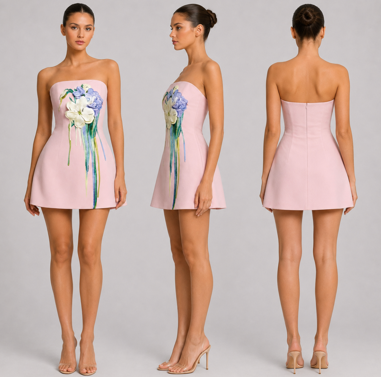 Women’s Pink Elegant Dress – Feminine Chic Mini Dress